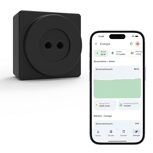 EverHome EcoTracker (Black Edition) Smart Meter mit IR-Lesekopf