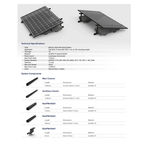 Powerway 3in1 verstellbare PV Montageset für Balkonkraftwerk