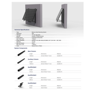 Powerway 3in1 verstellbare PV Montageset für Balkonkraftwerk
